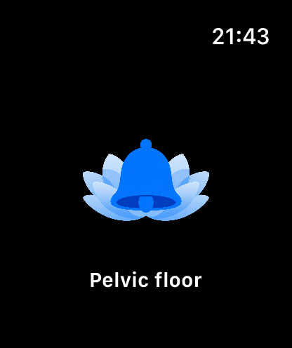 The pelvic floor entry on the bluebell Watch home screen